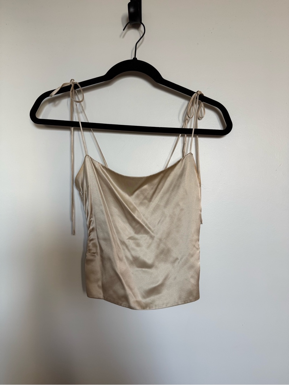Reformation Satin Tie-Shoulder Tank